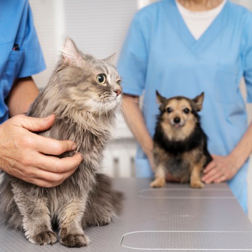 Veterinarian at Cornwall Animal Hospital in Oakville creating a tick and flea prevention plan for pets